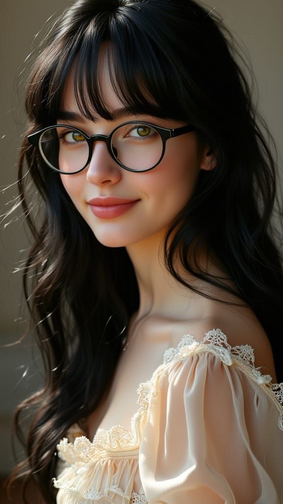 Romantic Portrait of a Young Woman in Soft Light