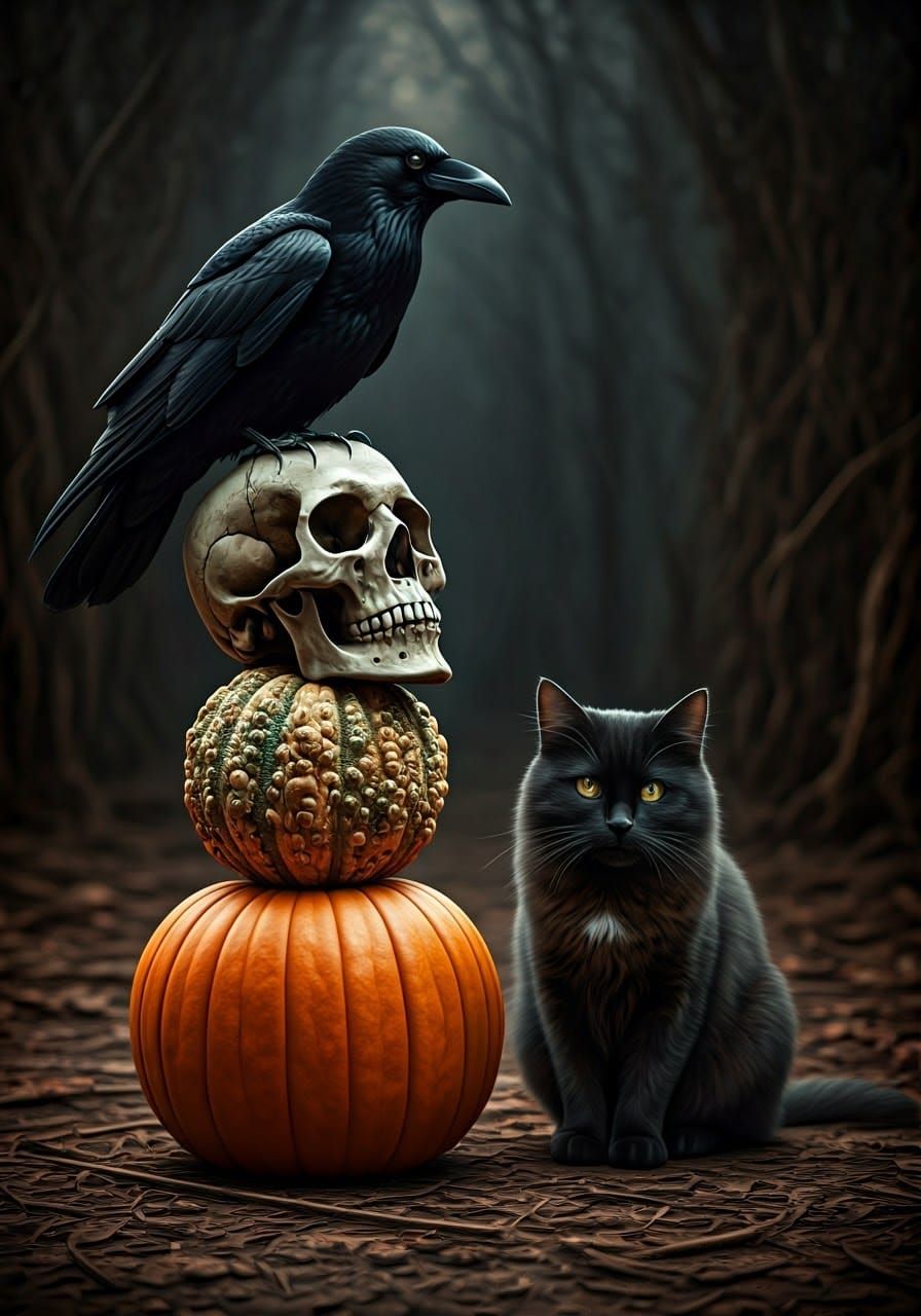 Halloween Stack in Photorealistic Style