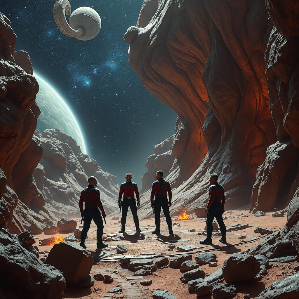 Epic Martian Star Trek Crew in a Stunning Digital Painting