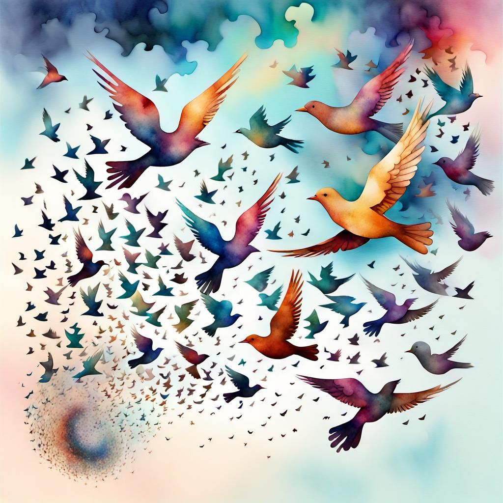 Watercolour birds