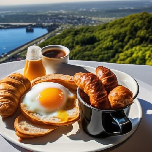 Luxury English Breakfast with a View