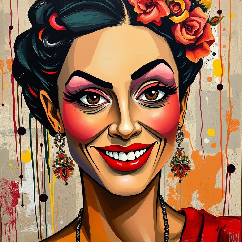 Bold Cubist Portrait of a Vibrant Woman