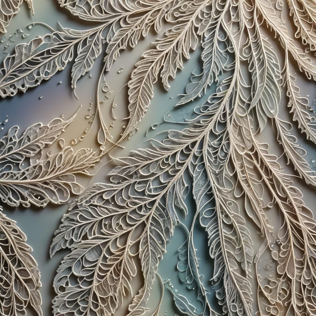 Fantastical Lace Feather in Macro Photography