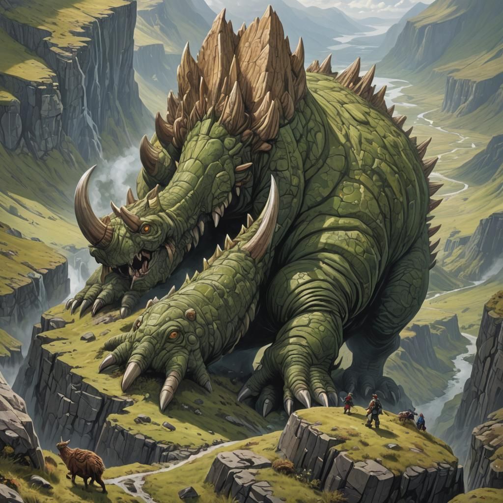 Towering Kaiju in Prehistoric Scottish Highlands