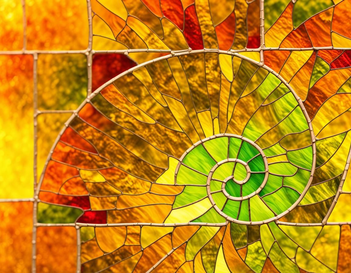 Colorful Stained Glass Window Close-Up