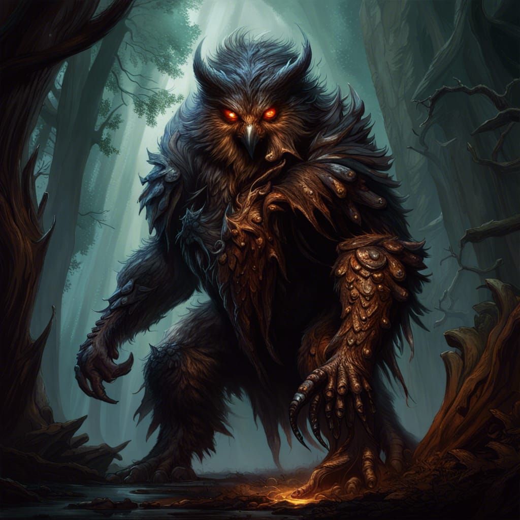 Owlbear Masterpiece in Dark Fantasy Style