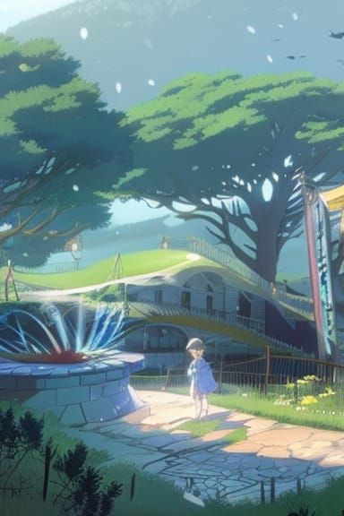 Cute Snake in Studio Ghibli Anime Style