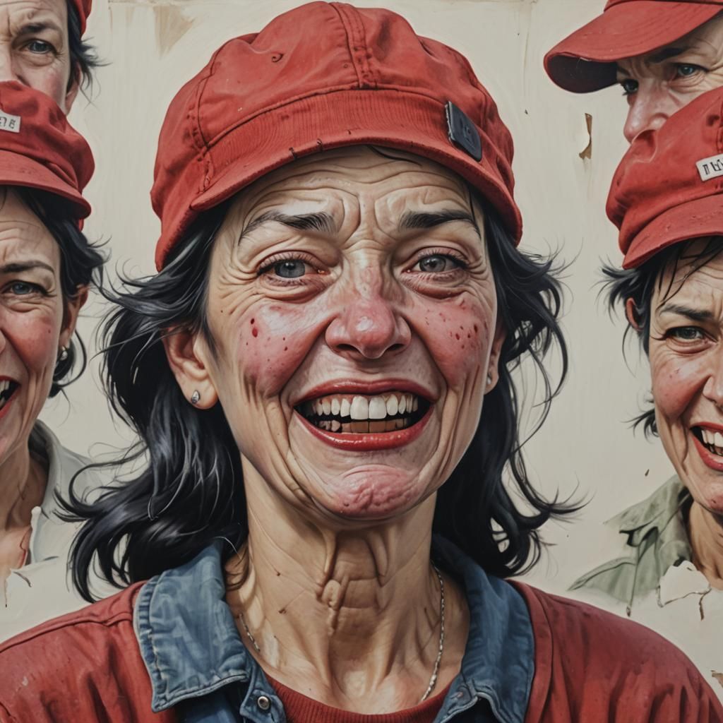 Photorealistic Portrait: Wild Woman with Liberty Cap