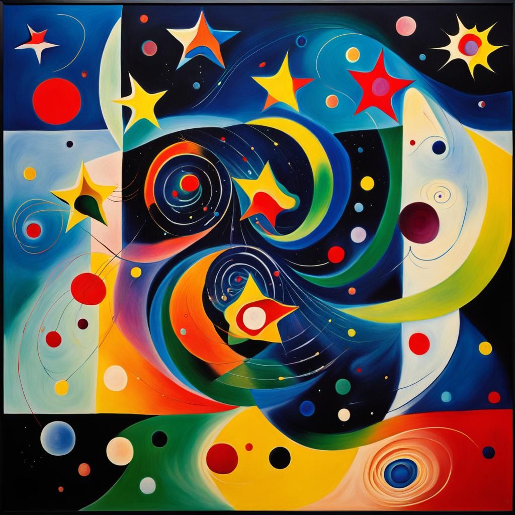 Abstract Stars in Minimalist 3D Geometric Style