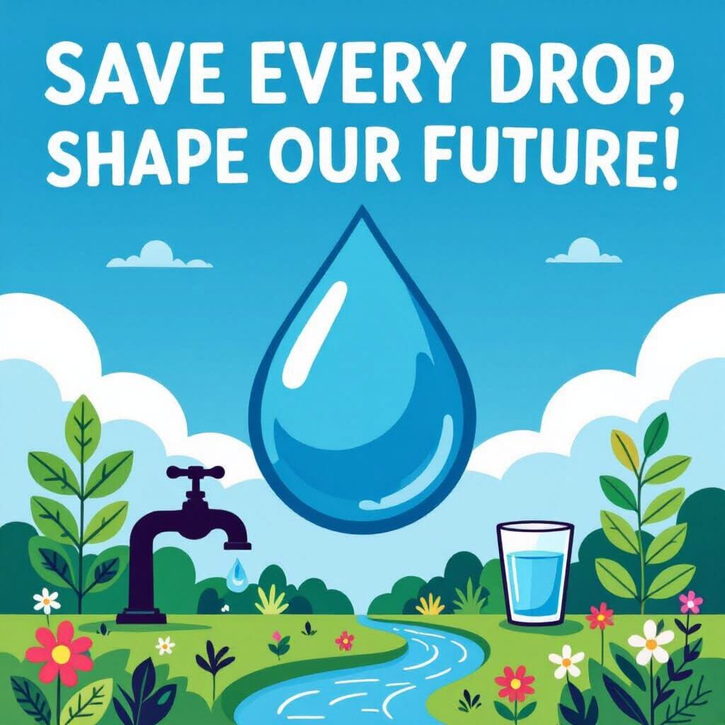 Vibrant Water Conservation Poster Design