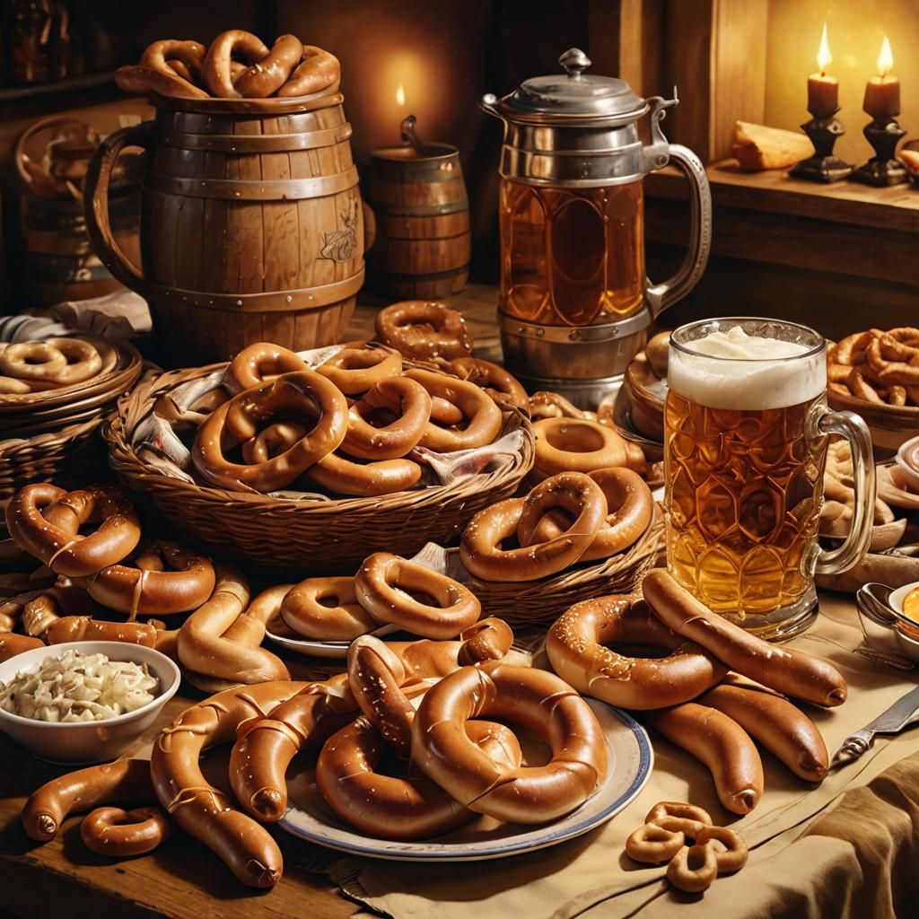 Oktoberfest Feast in Impressionist Still Life