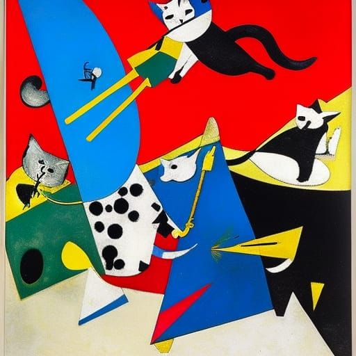 Cat Puppet Show Inspired by Abstract Art