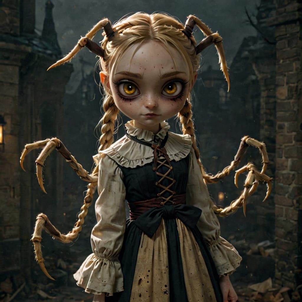 Gothic Dark Fantasy Maiden in Haunting, Moody Splendor