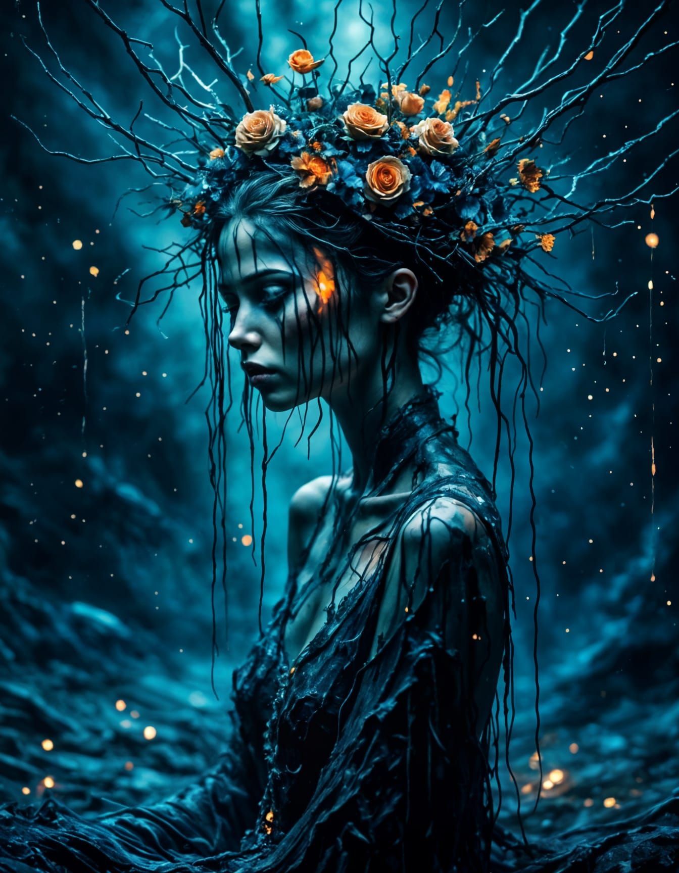 Distorted Image Conveying Grief, Anxiety, and Terror