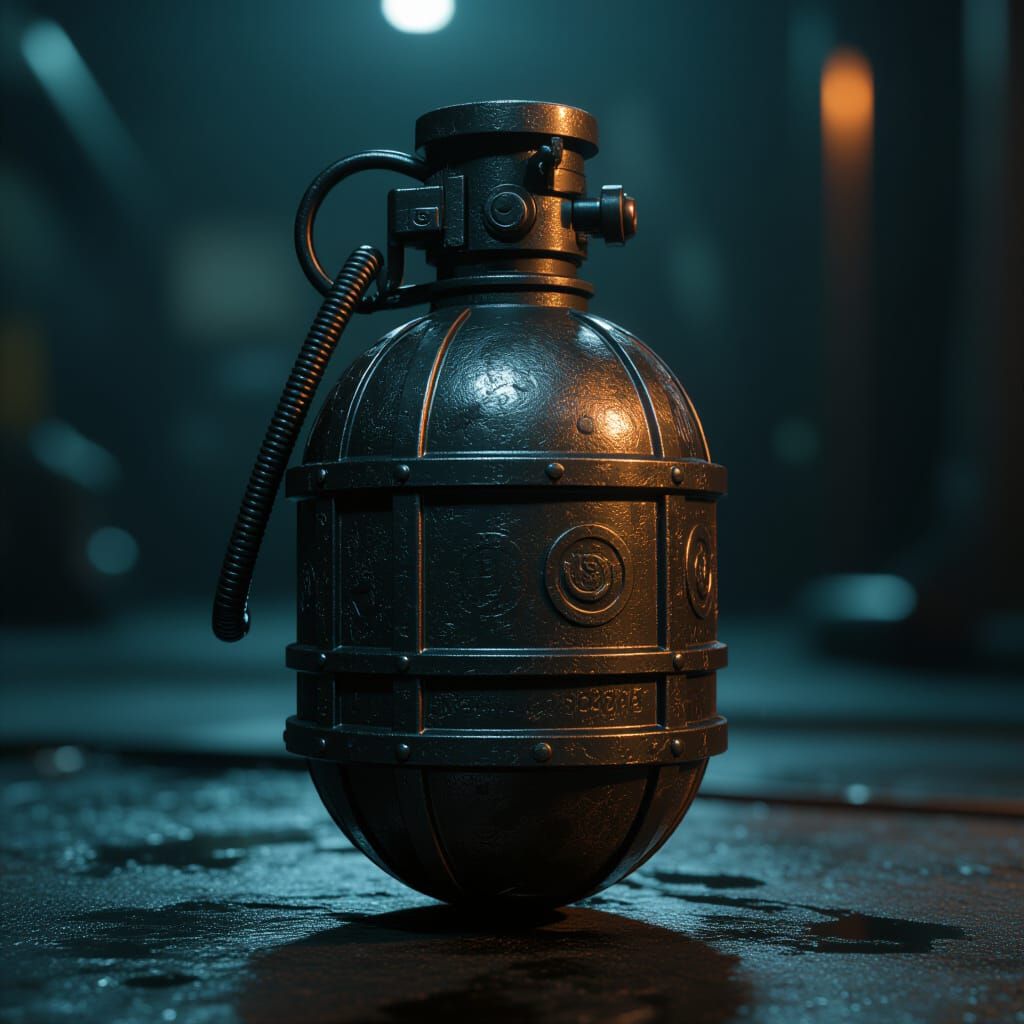 Fantasy RPG Soul Coin Grenade in Cinematic Style