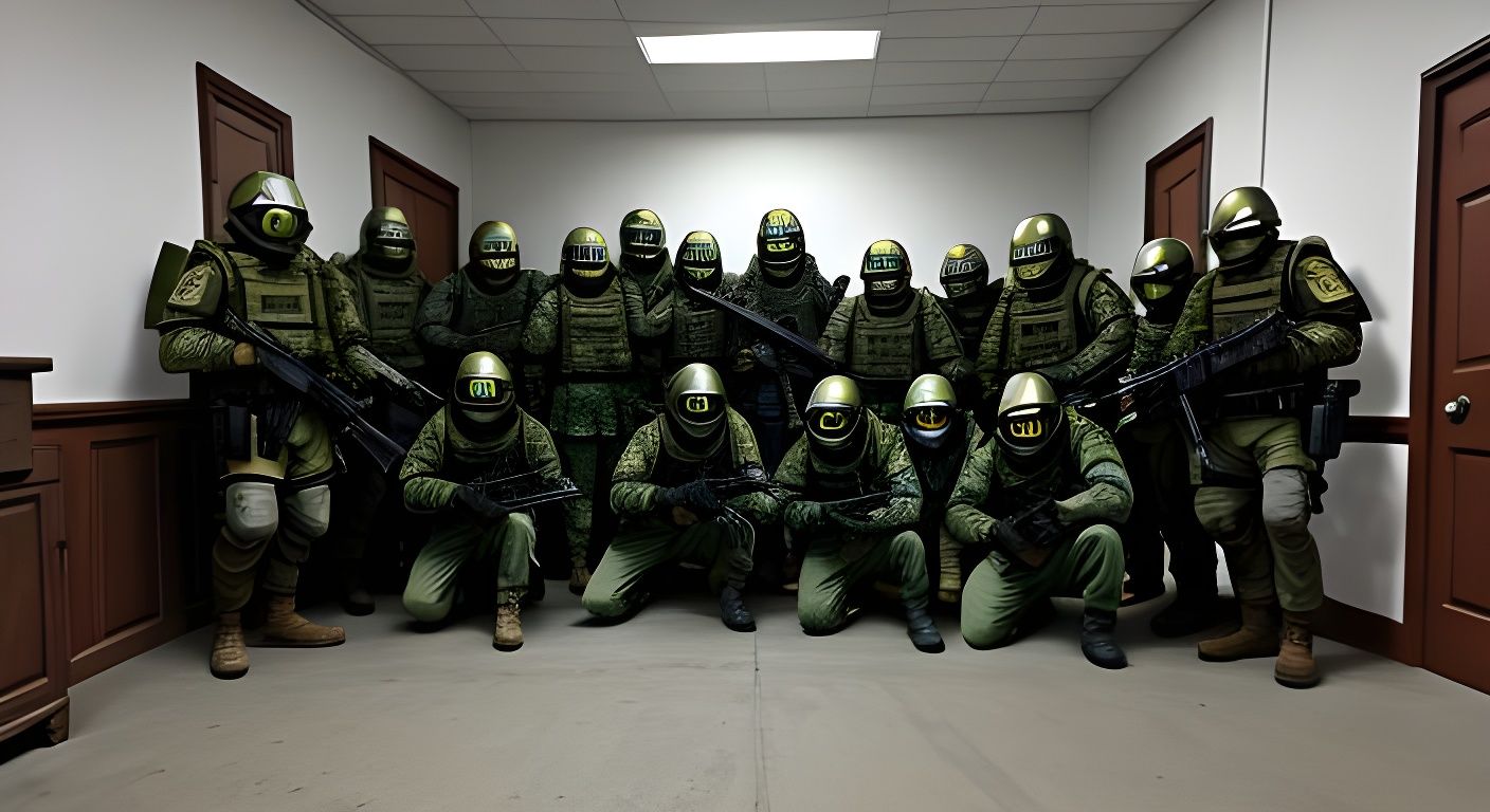 Armored Special Forces Lost in Backrooms