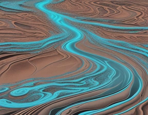 Raging River in Abstract Vector Fractal Style