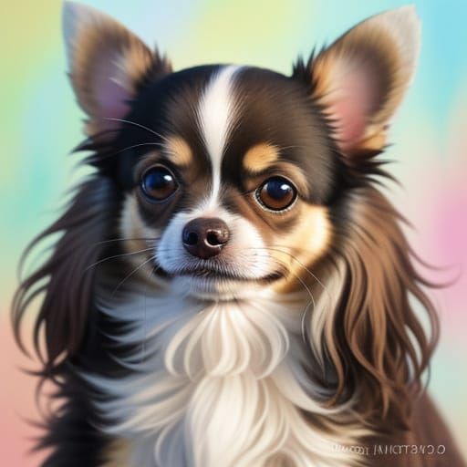 Chihuahua Puppy in Vibrant Watercolor Style
