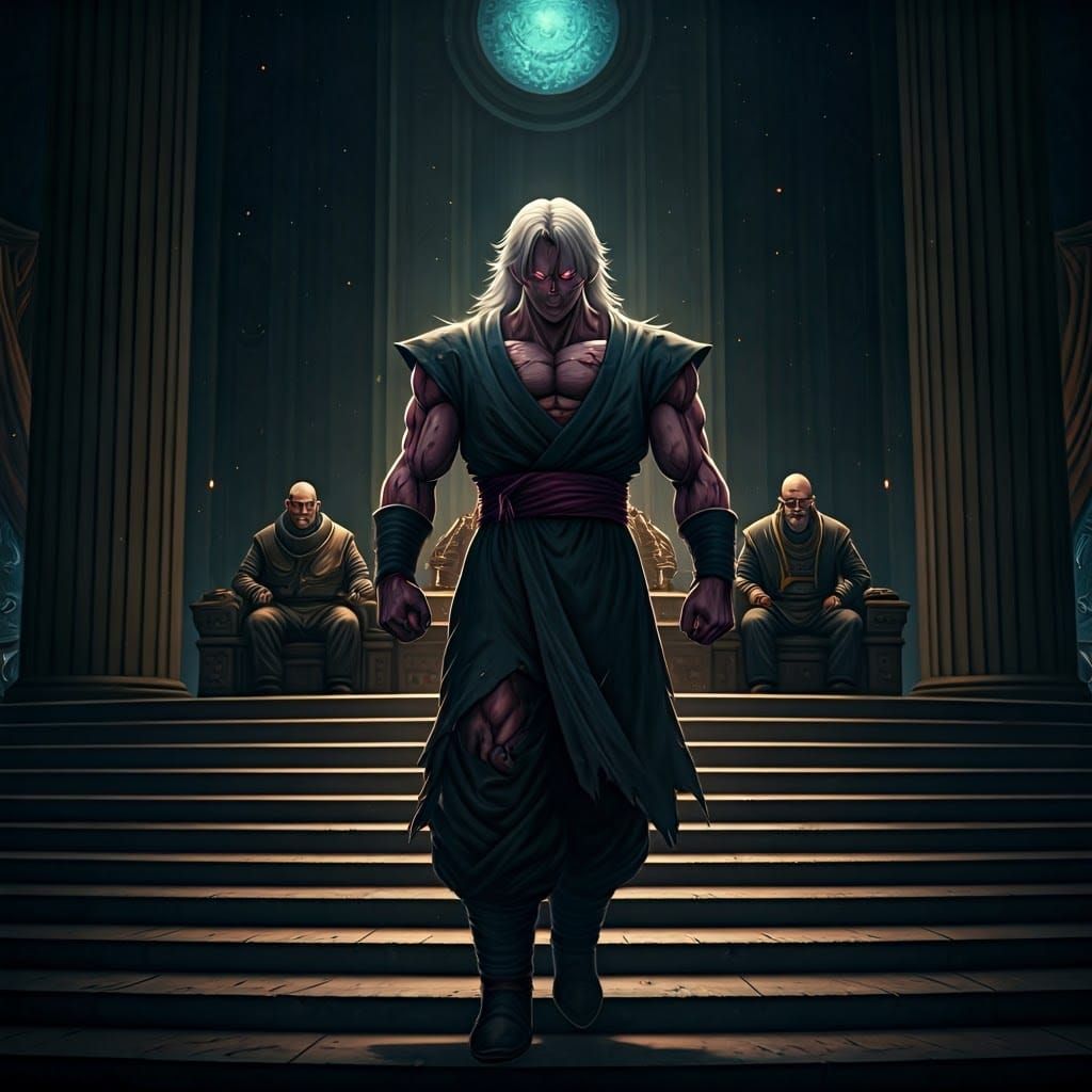 Cosmic Deity of Eldritch Terror in Darkened Throne Room