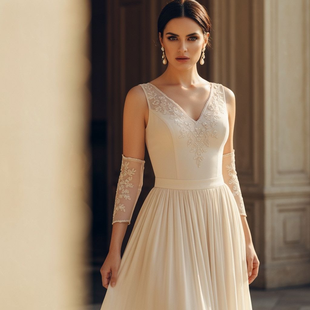 Elegant Woman in Flowing Dress, Art Nouveau Style