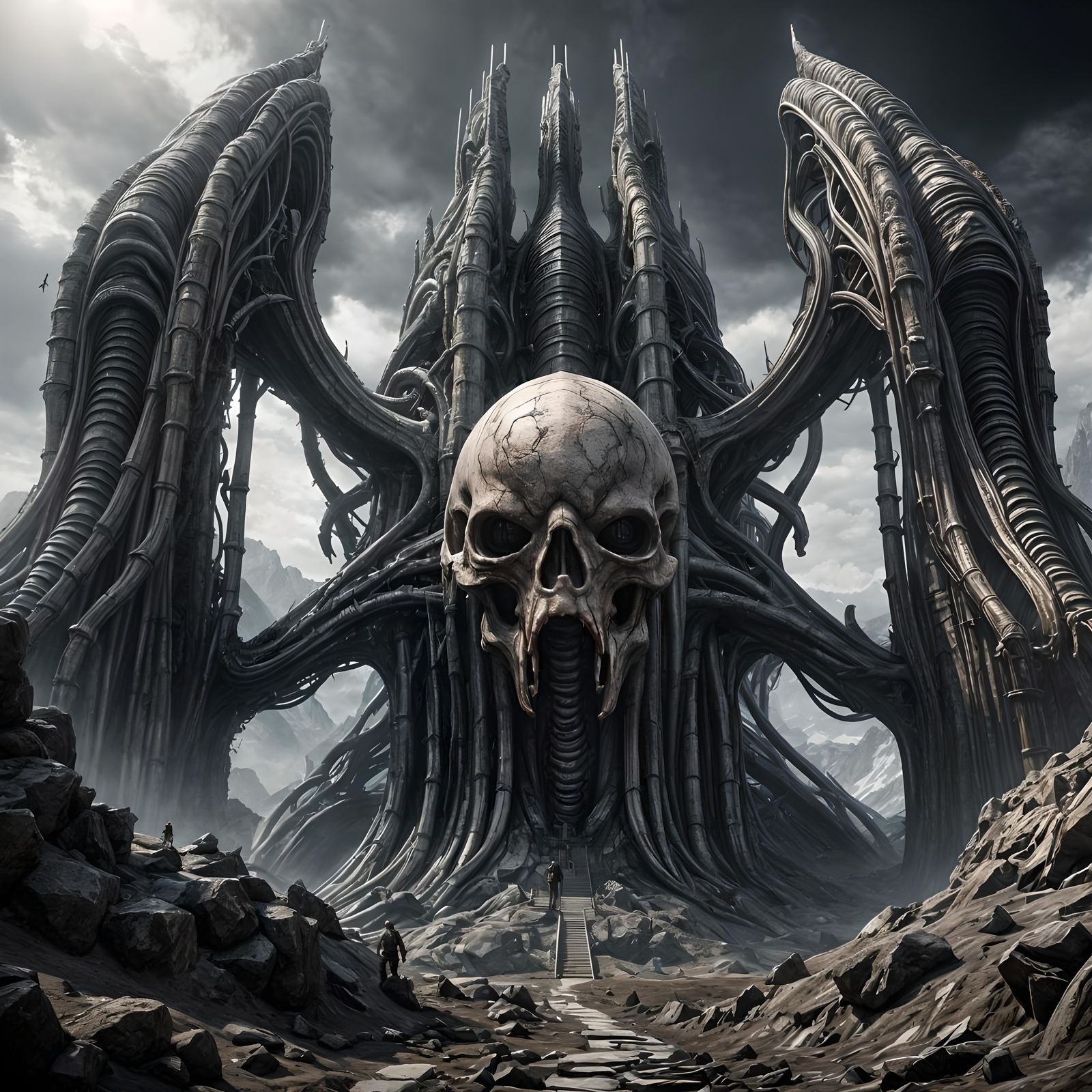 Giger-esque Biomechanoid Mountain Rendered in Unreal Engine ...