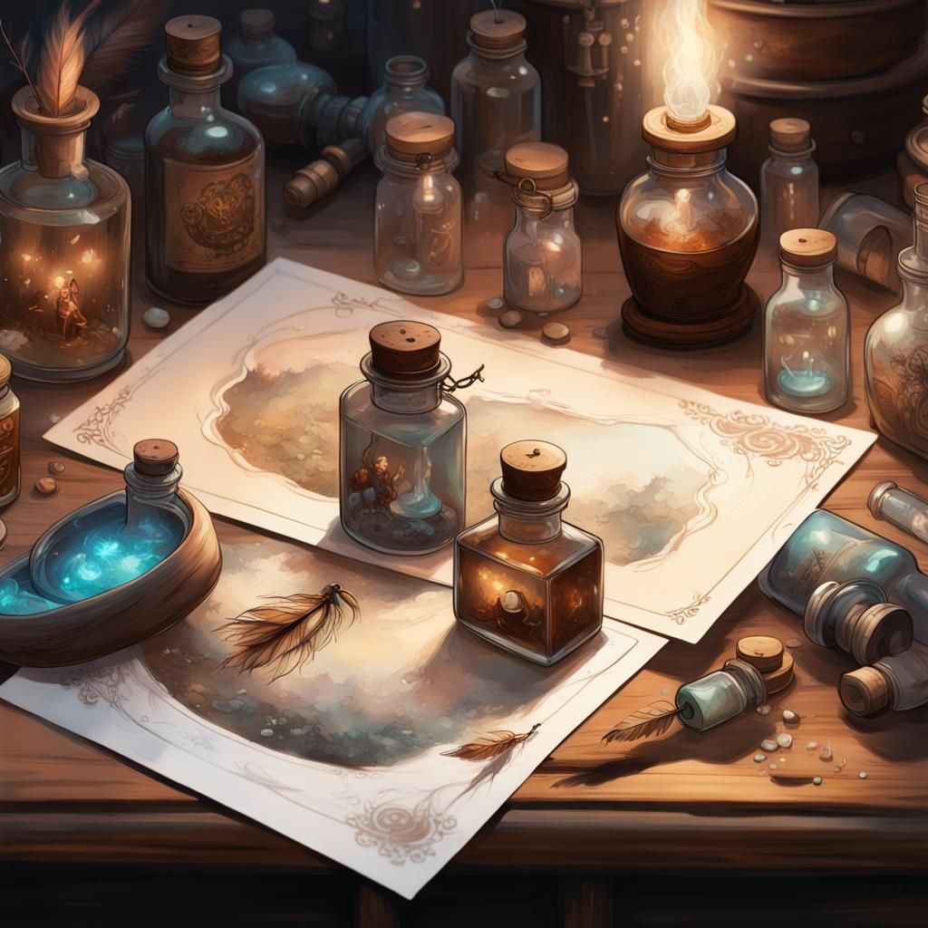 Magical Postcard Still Life in Hyper-Realistic Style