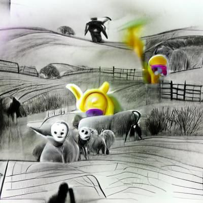 Lambs, Teletubbies, Machetes: Film Noir Pencil Sketch