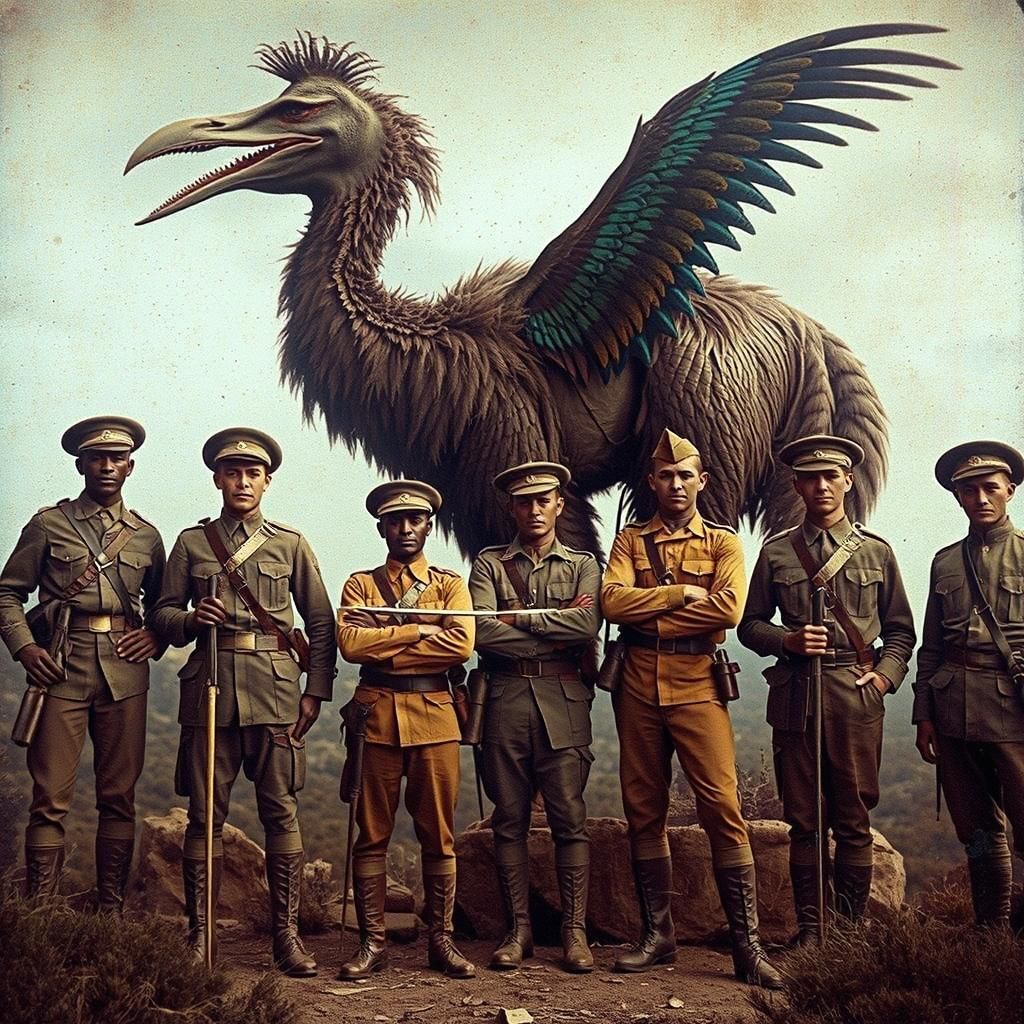 Vintage Photo: Apache Scouts with Cryptid Trophy