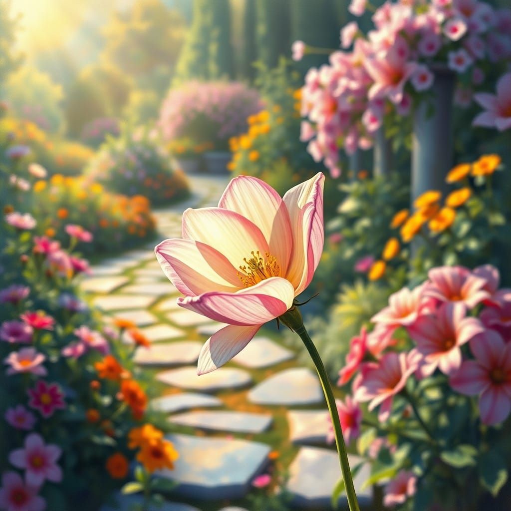 Impressionist Garden Blooms in Vibrant Colors