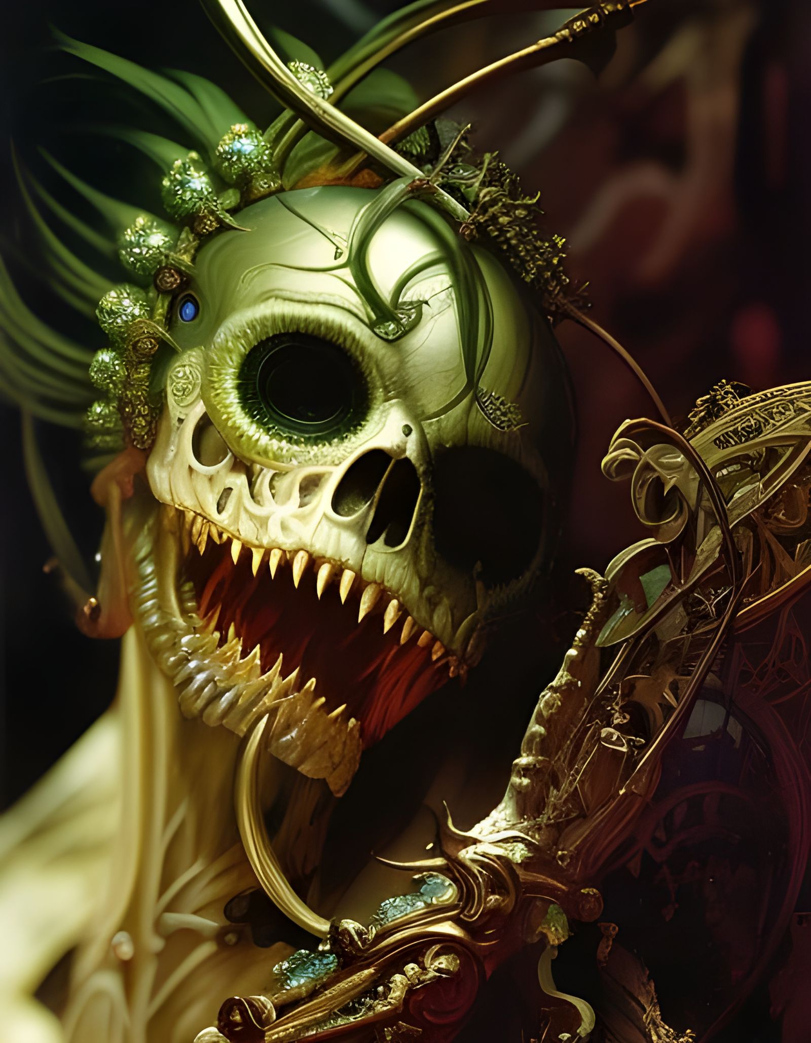 Deadly Zombie Necromancer in Biopunk Horror Style