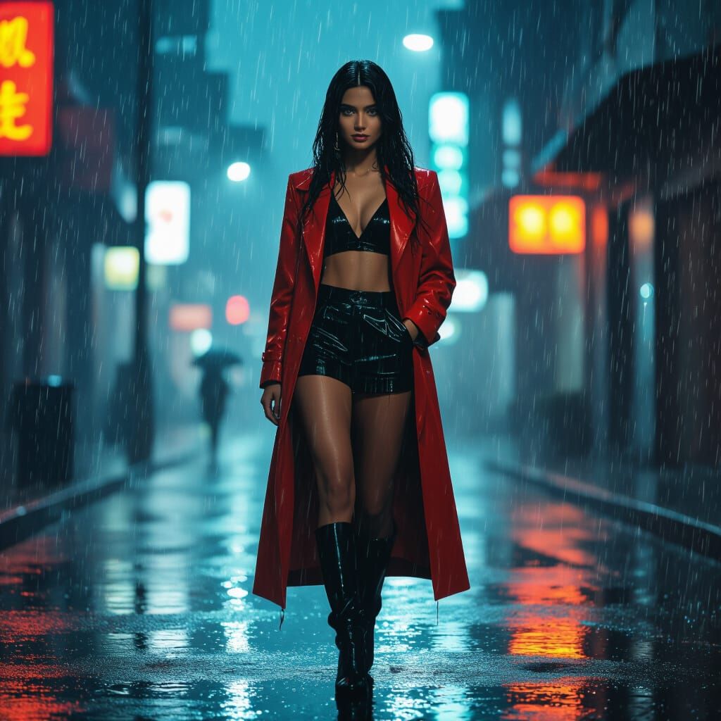 Indian beautiful girl in red and black