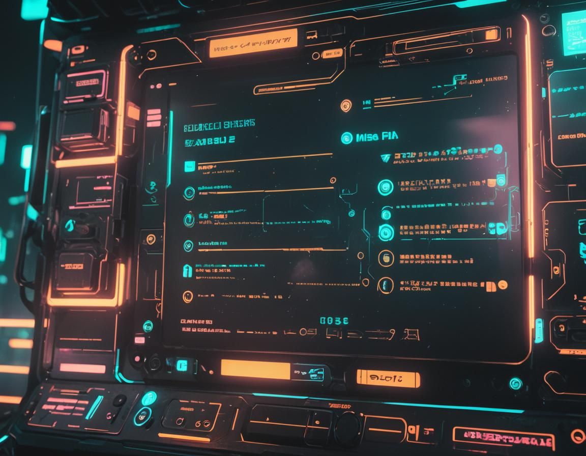 Cyberpunk Messaging Screen with Neon Lights