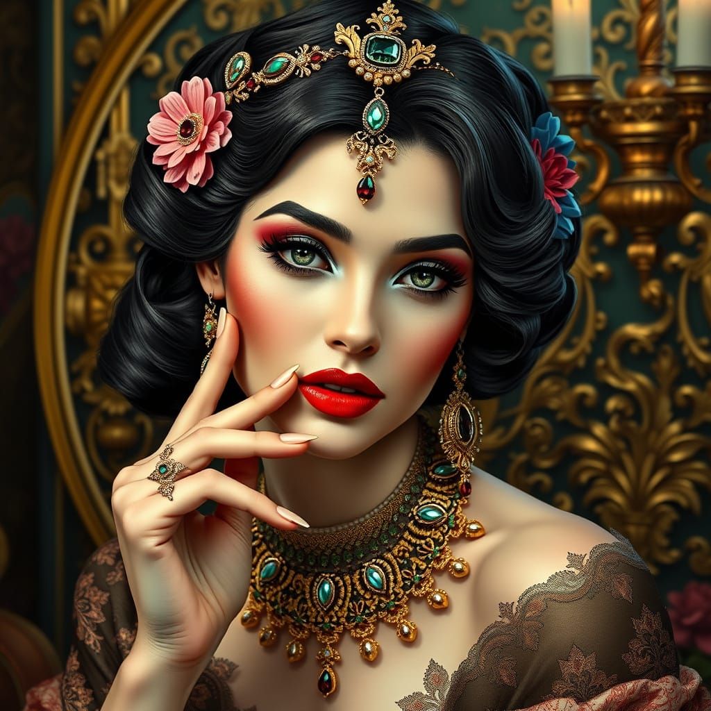 Elegant Lady in Luxurious Setting