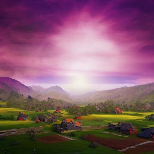 Dark Fantasy Villages: 8k Resolution Masterpiece