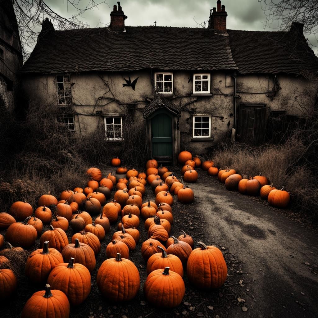 Haunted Village with Ghosts in Photographic Style