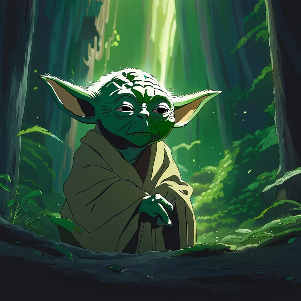 Yoda in Studio Ghibli Anime Style