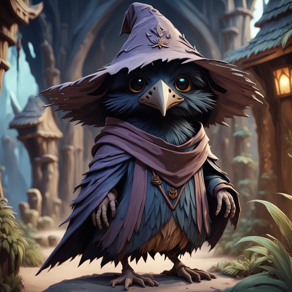 Fantastical Kenku in Detailed Matte Painting