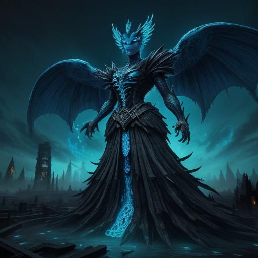 Majestic Queen Batra Kaiju Triumphs Amidst City Ruins