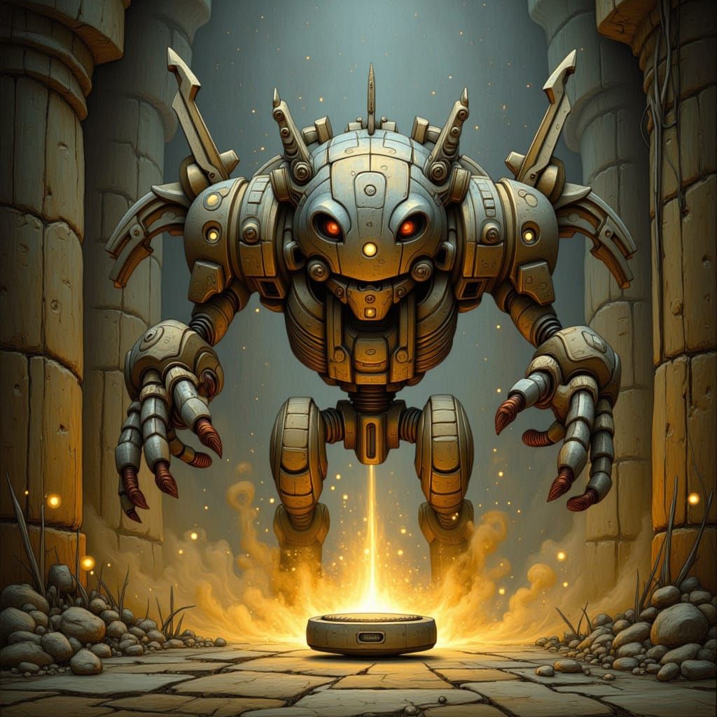 Ethereal Roomba of Power in Epic Fantasy Art Style