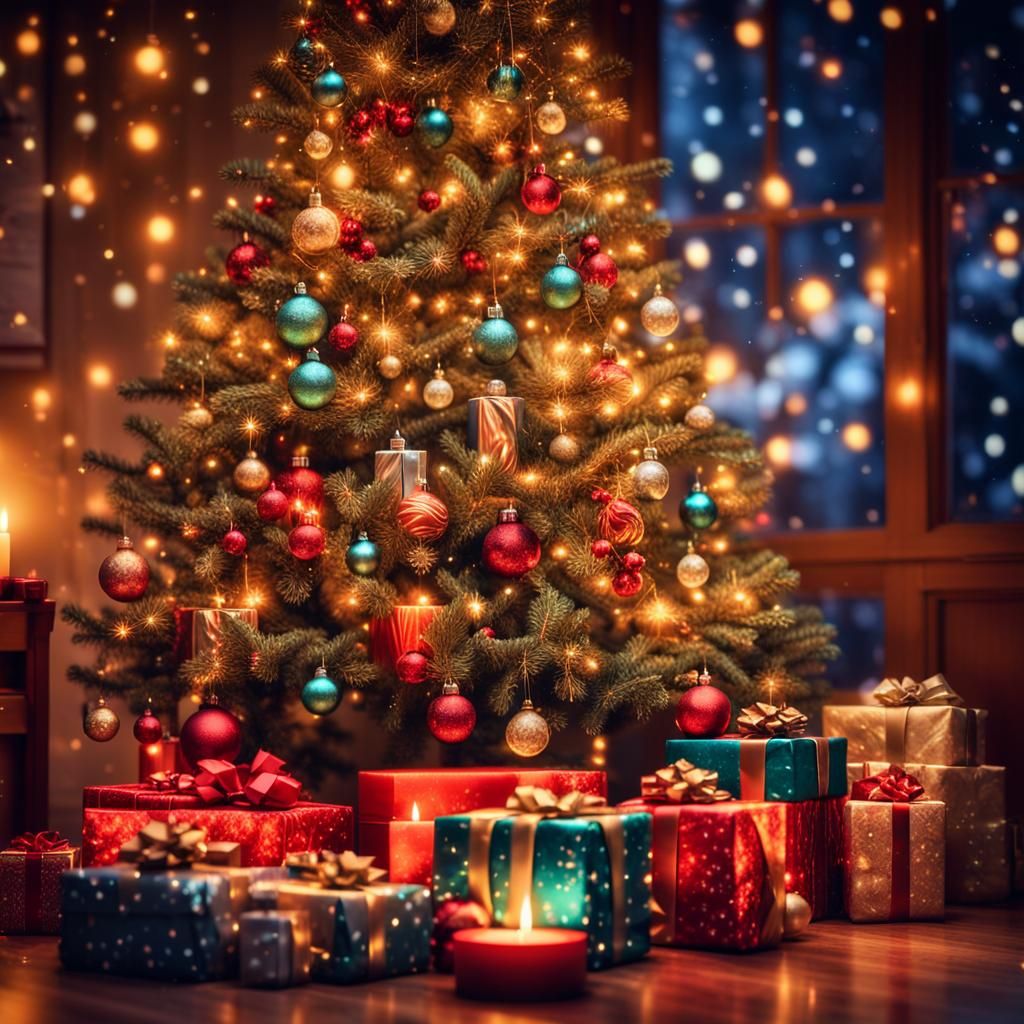 Festive Christmas Scene in Hyper-Realistic Digital Art