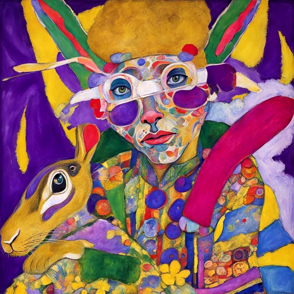 Jimi Hendrix as Groovy 60s Purple Hare