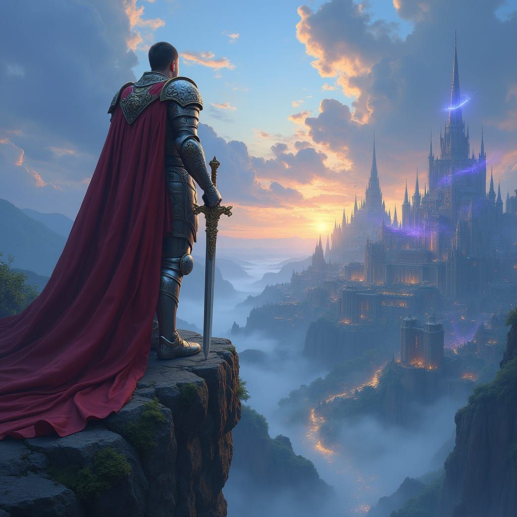 Regal King Arthur Figure Reigns Over a Mystical Realm