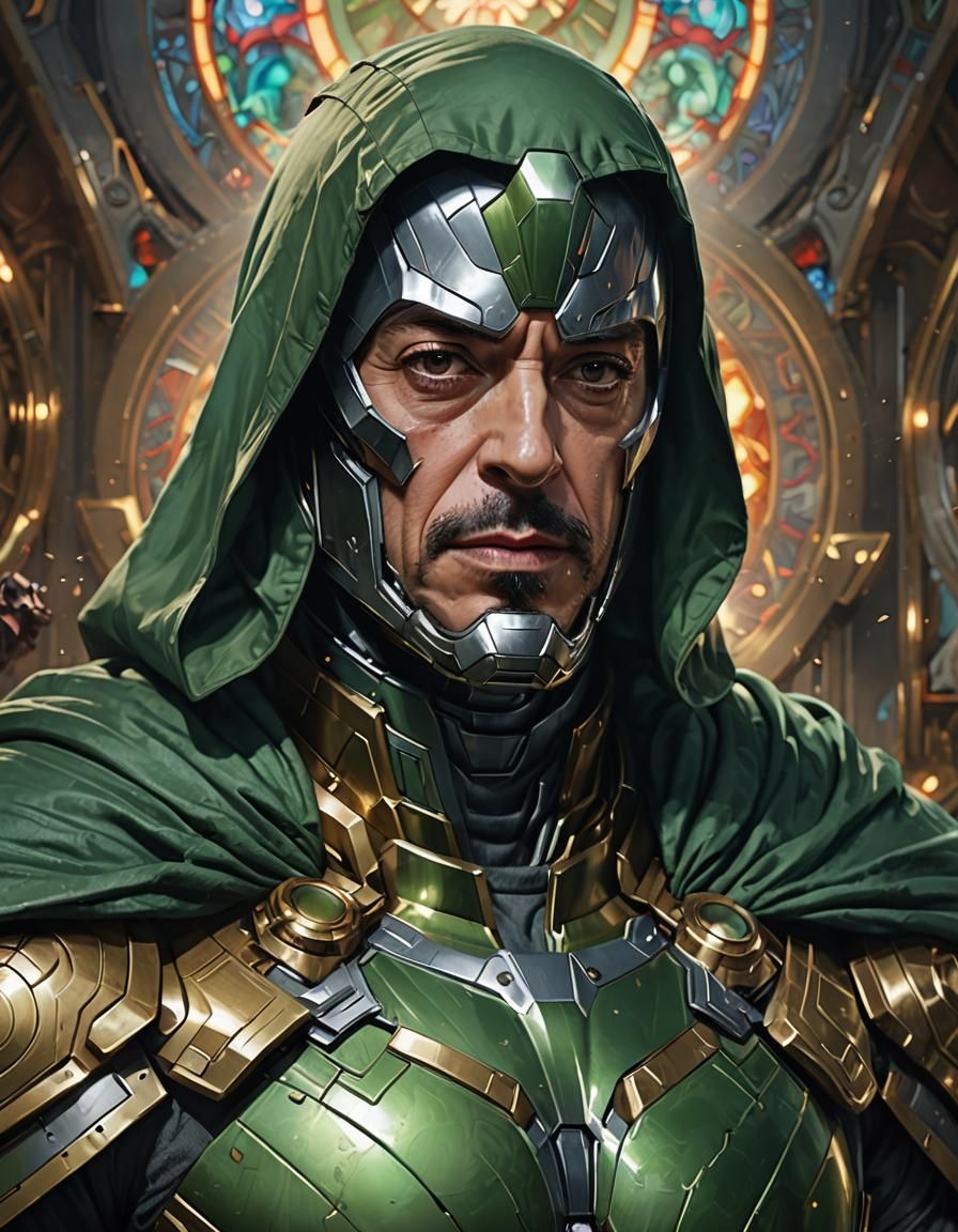 Dr. Doom Portrait in Hyperdetailed Style