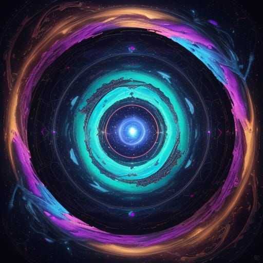 Cosmic Surrealist Meltdown in Vibrant, Iridescent Hues