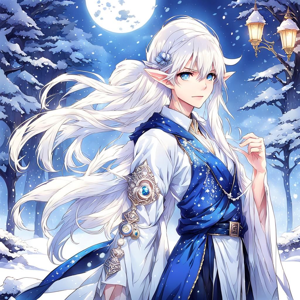 Snow Elf Madam in Anime Style