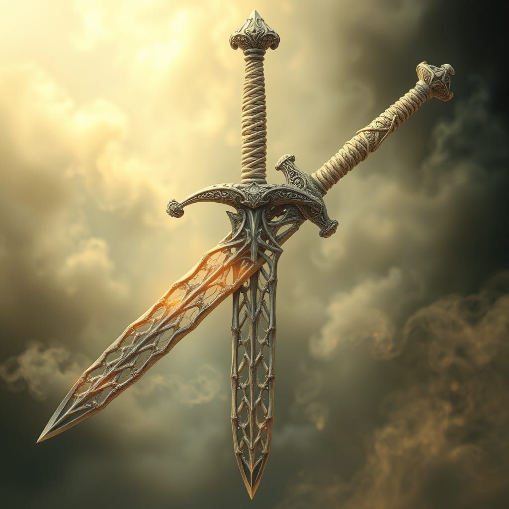 Majestic Bone Sword with Ethereal Aura