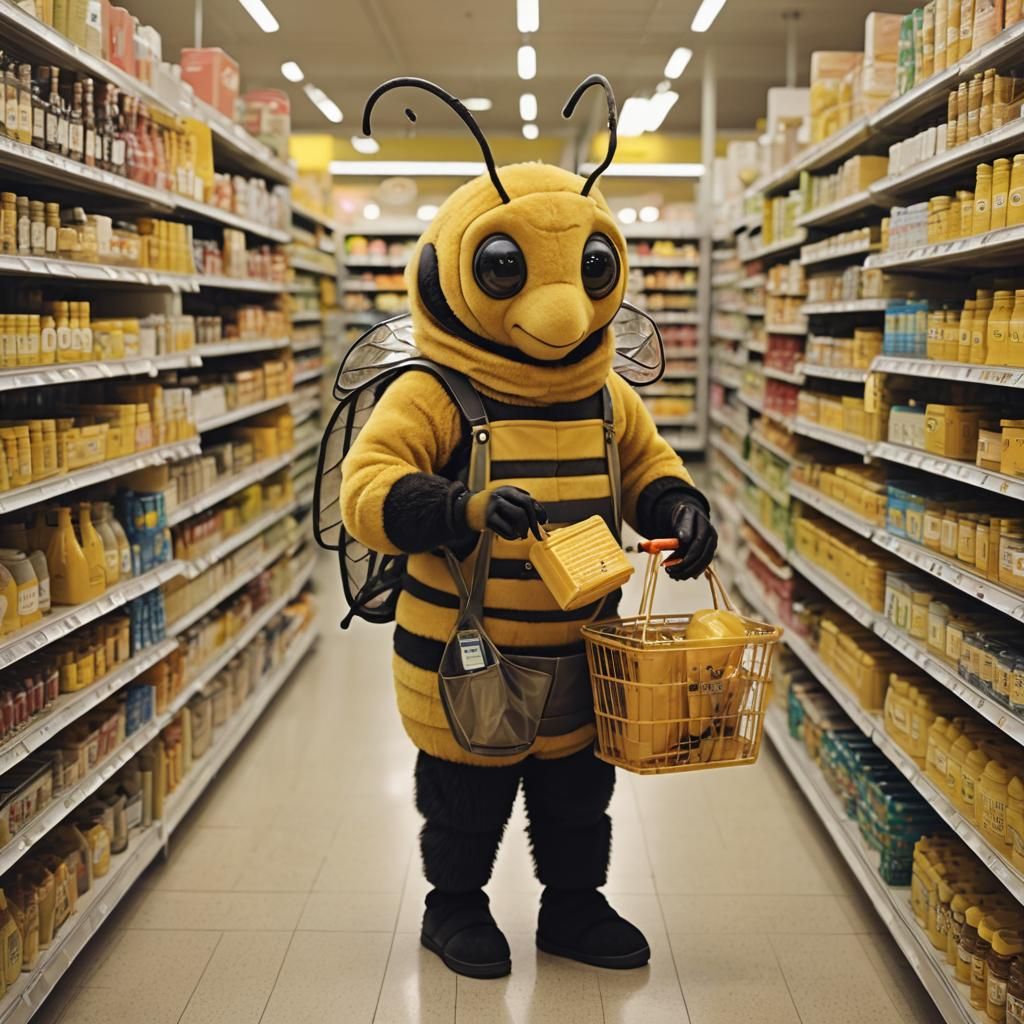 Anthropomorphic Bee Shopping for Honey