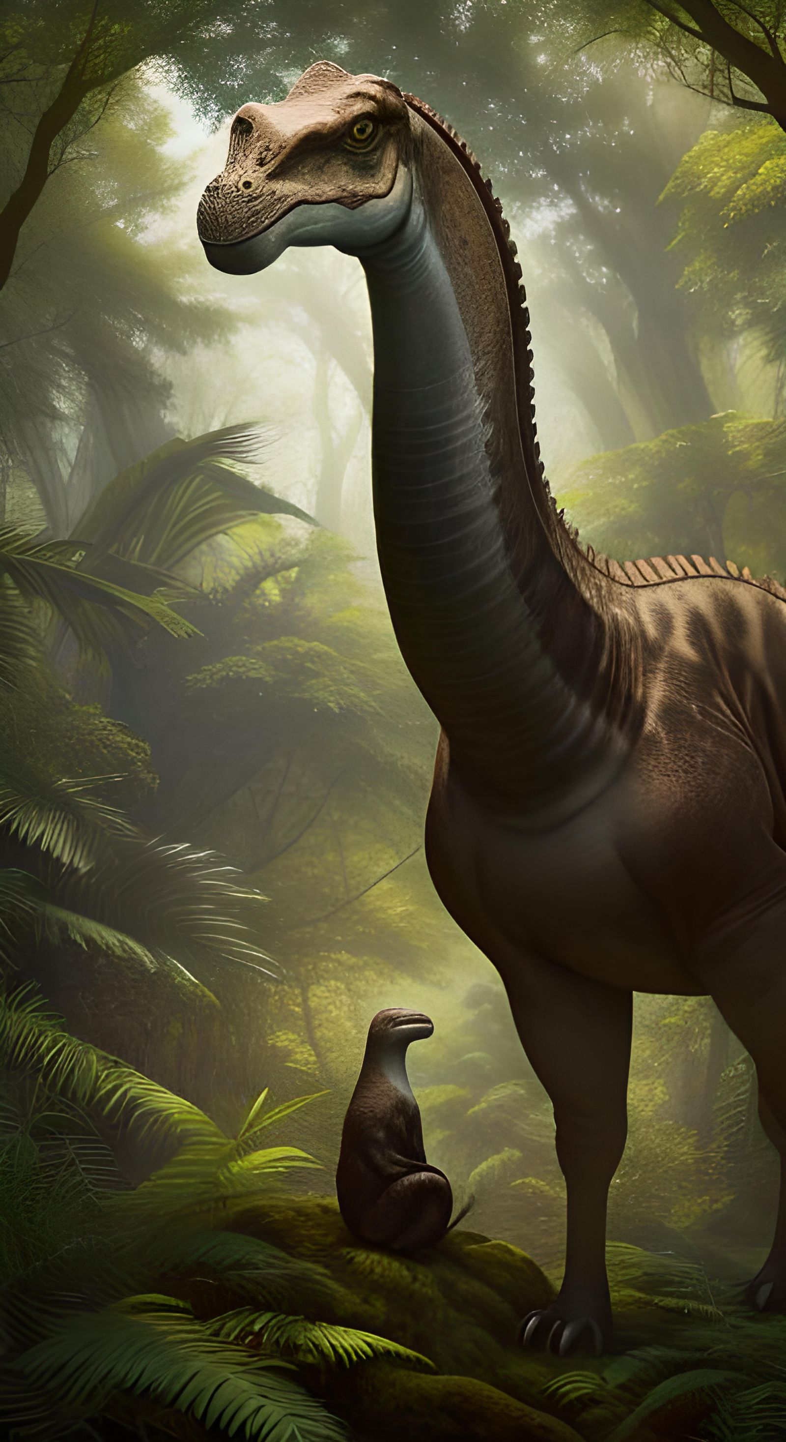 baby and mother   Brontosaurus