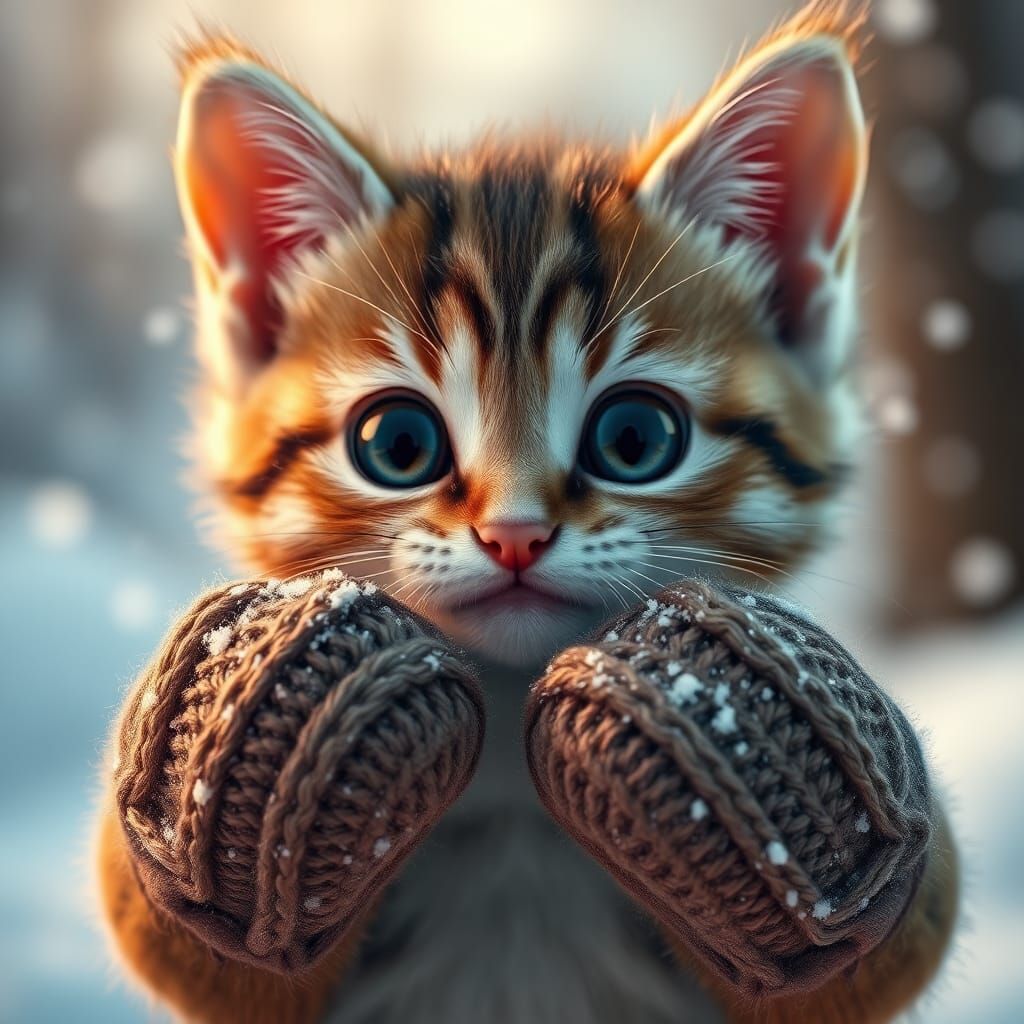 Intricately textured, hyper-realistic 3D of an adorable happ...