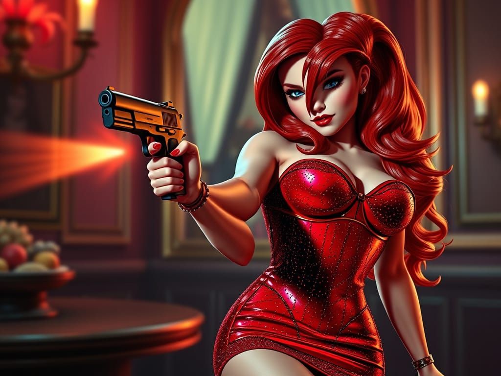 Jessica Rabbit with a Gun, Insanely Detailed
